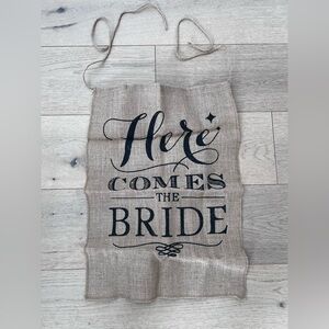NEW Burlap 'Here Comes the Bride' Banner wedding
